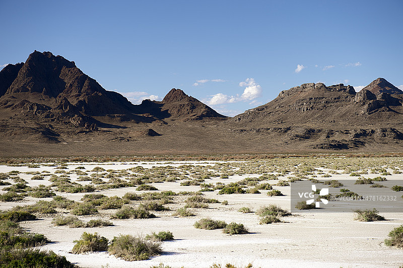 犹他州博纳维尔盐滩的晴天图片素材