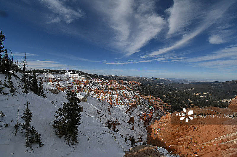 美国锡达布雷克斯国家纪念地雪山风光图片素材