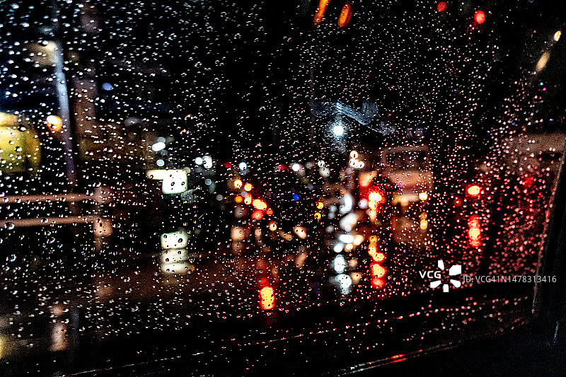 汽车车窗玻璃上的水滴图片素材