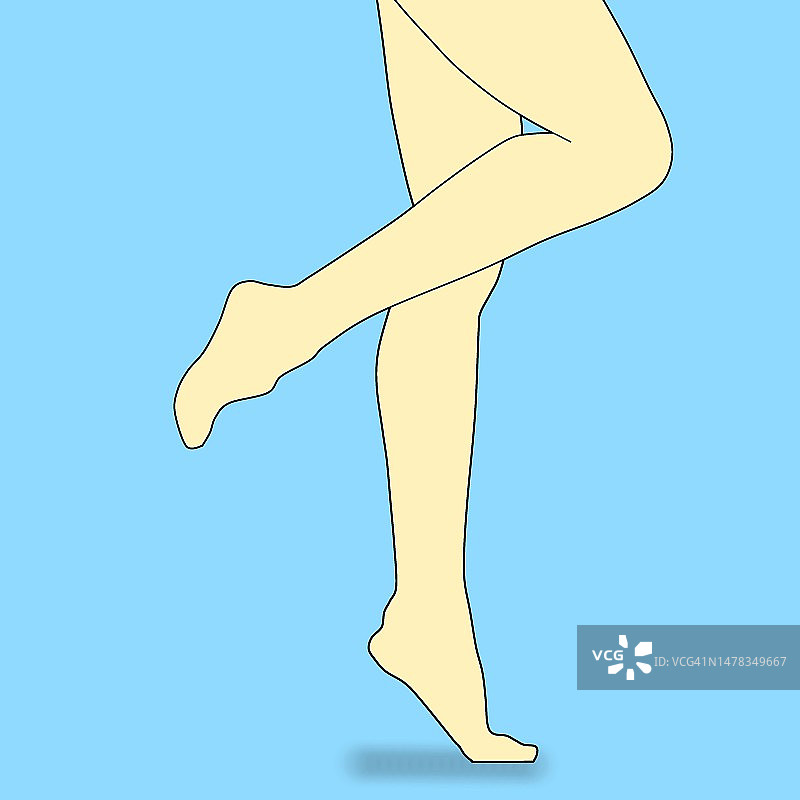 女性腿部插画（白人/非洲裔）图片素材