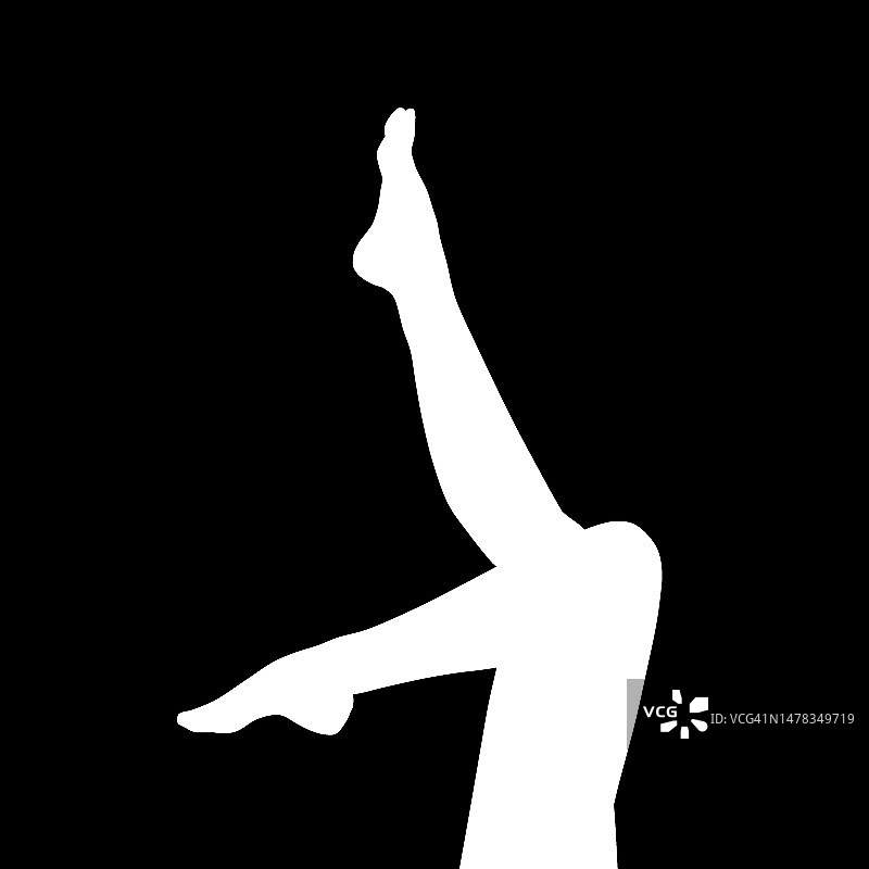 女性腿部插画（白人/非洲裔）图片素材