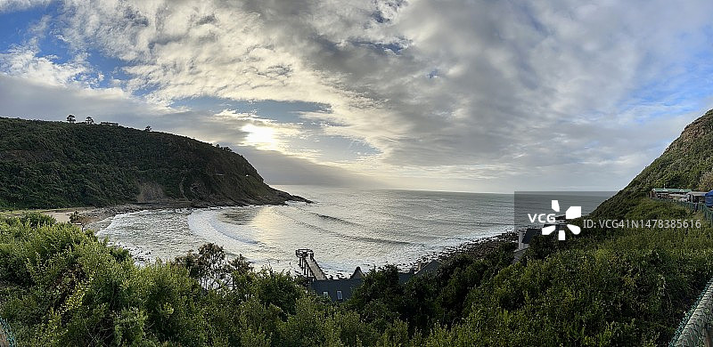 南开普维多利亚湾日出全景图片素材