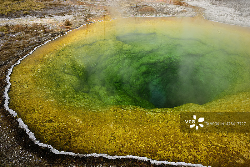 黄石国家公园上间歇泉盆地的牵牛花池图片素材