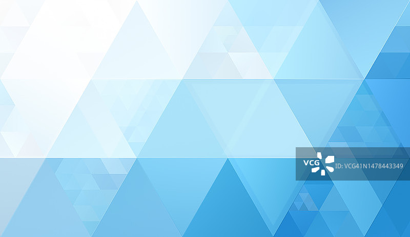 白色、浅蓝色和蓝色三角形抽象背景图片素材