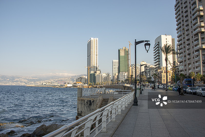 扎伊图奈湾，贝鲁特码头，贝鲁特，黎巴嫩图片素材