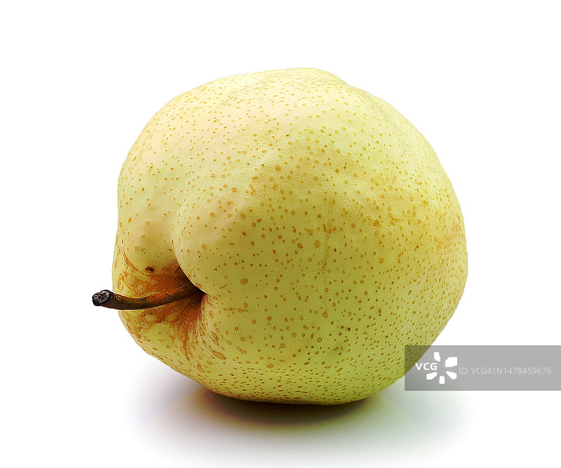白色背景上的梨子特写图片素材