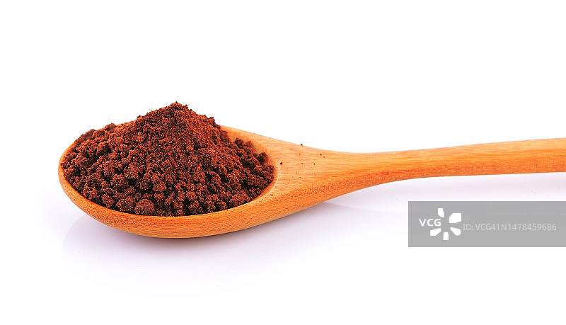 勺子里的辣椒粉特写图片素材