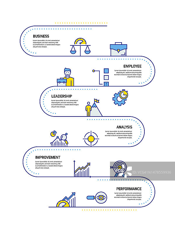 绩效管理概念线性风格设计插图图片素材
