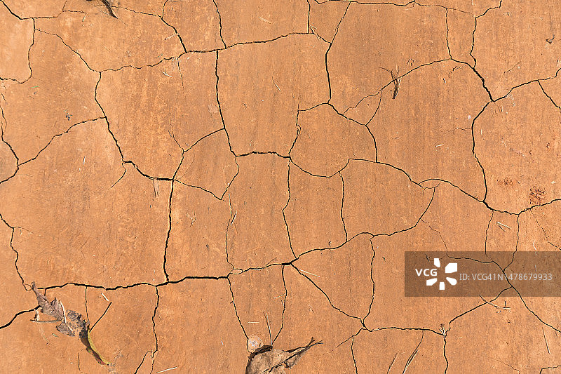 旱季龟裂的黏土土地图片素材