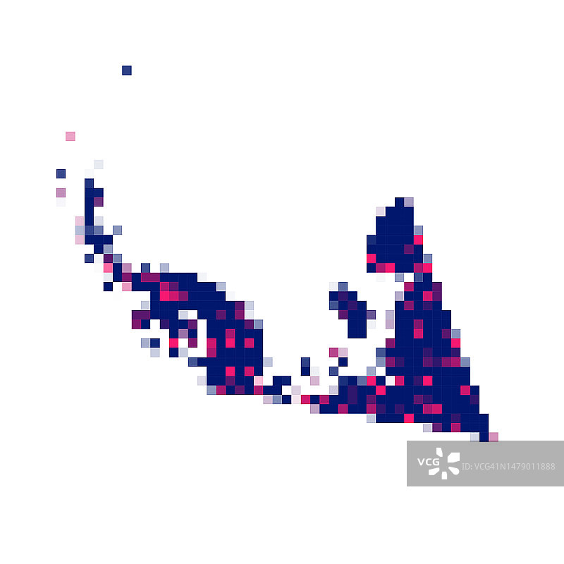 白色背景上的英国南极领地像素地图图片素材