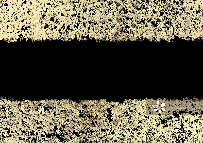 黑色背景上的金色闪光笔触。图片素材