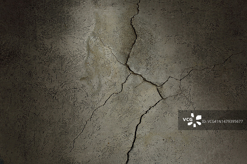 带有裂缝的灰色墙壁图片素材