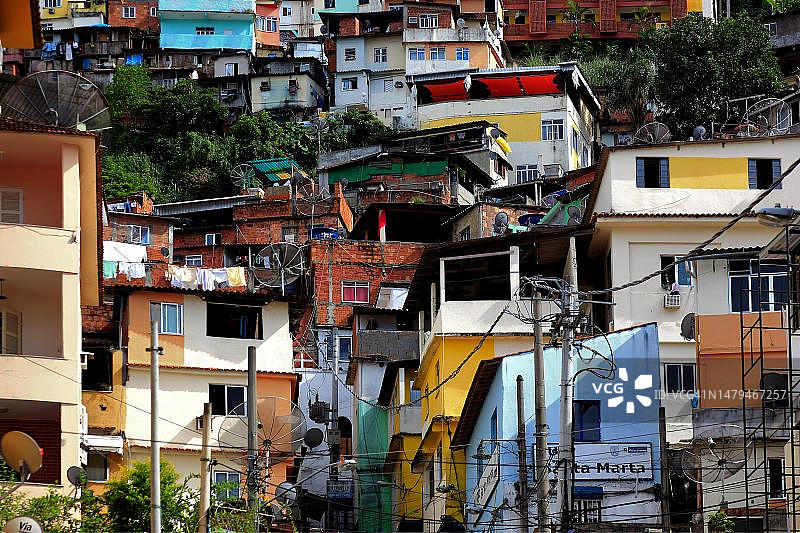 巴西里约热内卢圣玛尔塔贫民窟图片素材