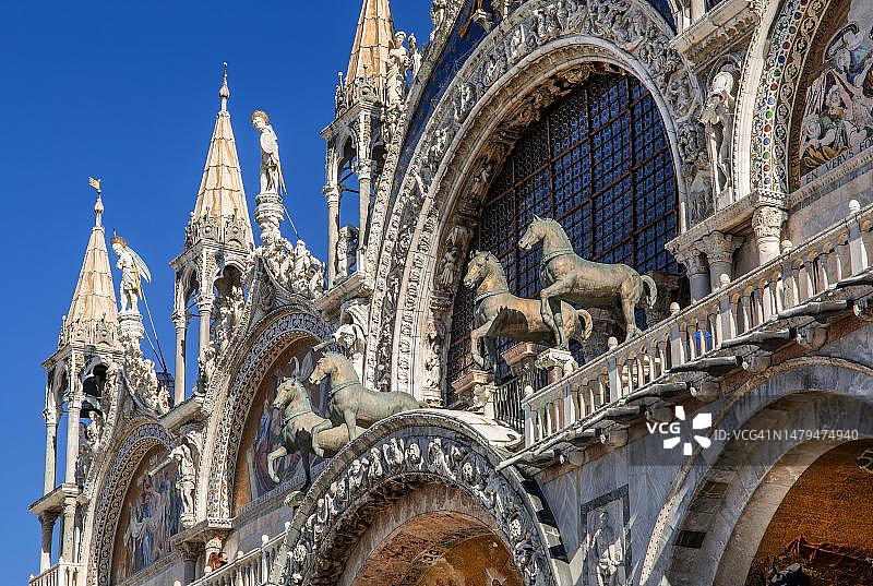 圣马可大教堂的四轮马车，威尼斯，意大利图片素材