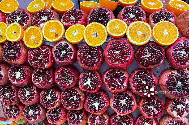 特拉维夫卡梅尔市场的水果展示图片素材