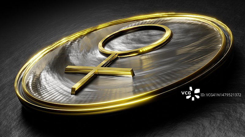 带有女性性别符号的普通硬币图片素材