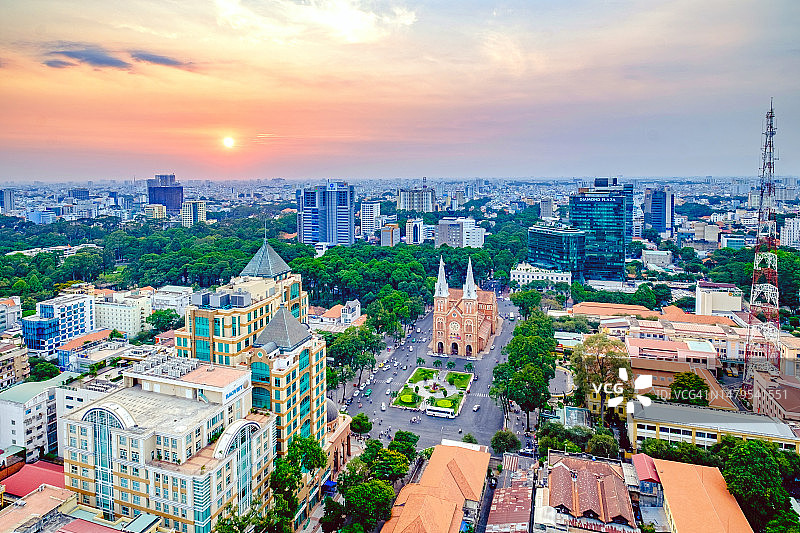 越南最大的城市：胡志明市，又名西贡图片素材