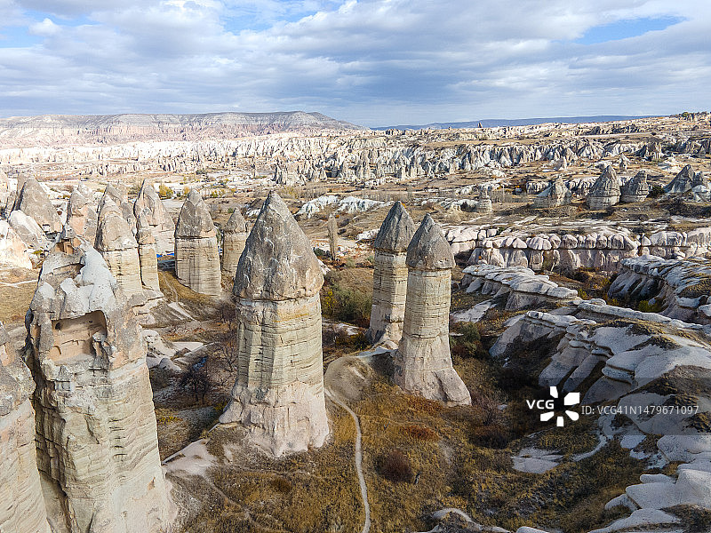 卡帕多西亚自然景观的无人机视图图片素材