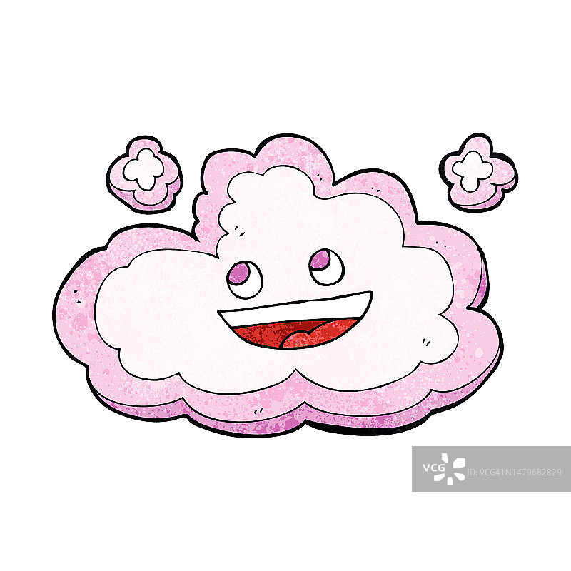 快乐的粉色卡通云朵图片素材
