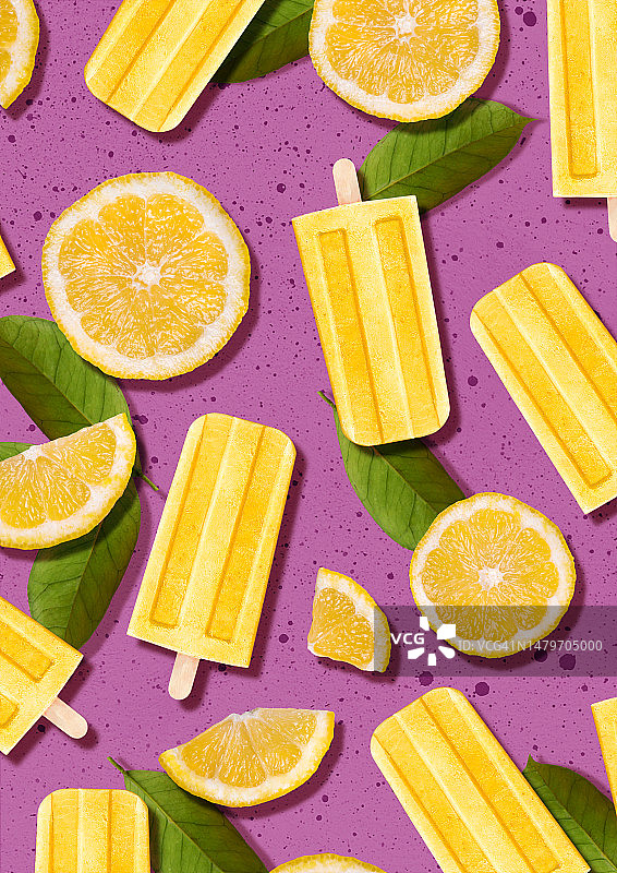 柠檬冰棒图片素材