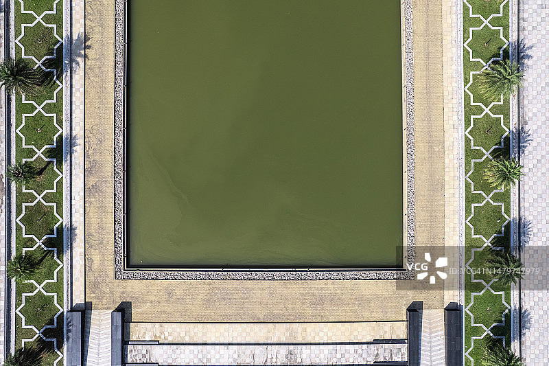 空旷花园的航拍图片素材