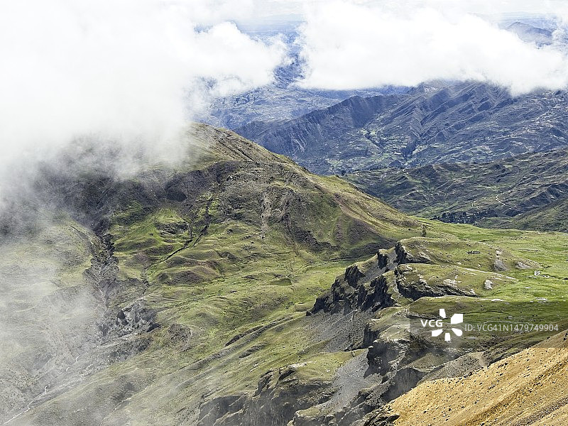 玻利维亚伊利马尼峰壮丽山景图片素材