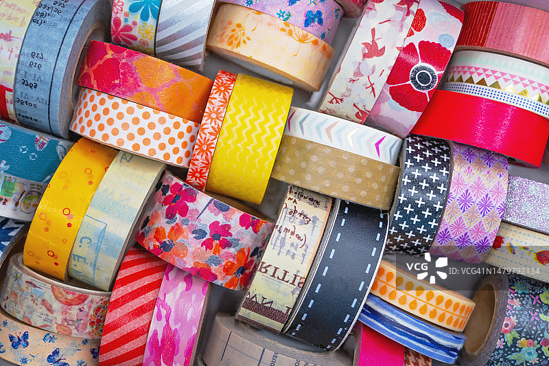 彩色和纸胶带背景图片素材