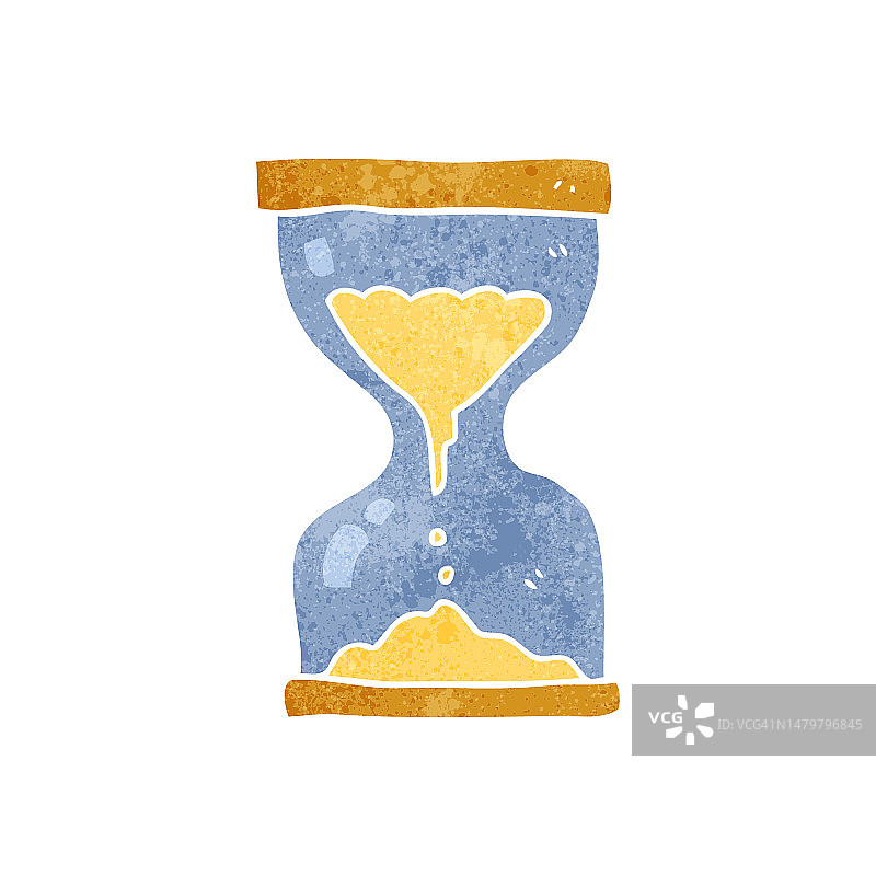 手绘复古卡通沙漏计时器图片素材