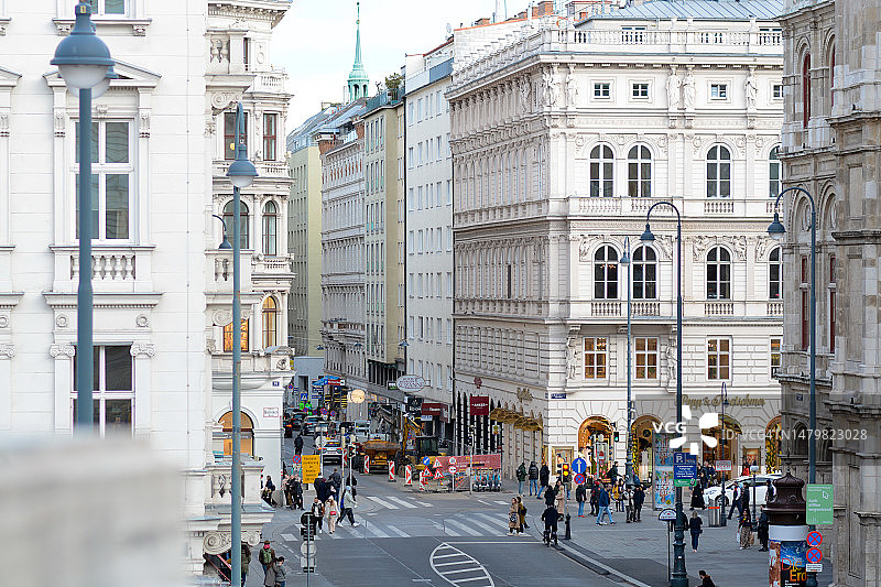 维也纳市中心街道，奥地利风格图片素材