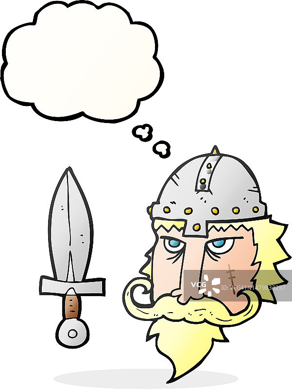 手绘卡通维京战士图片素材