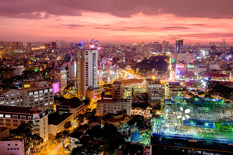 越南最大的城市胡志明市又名西贡图片素材