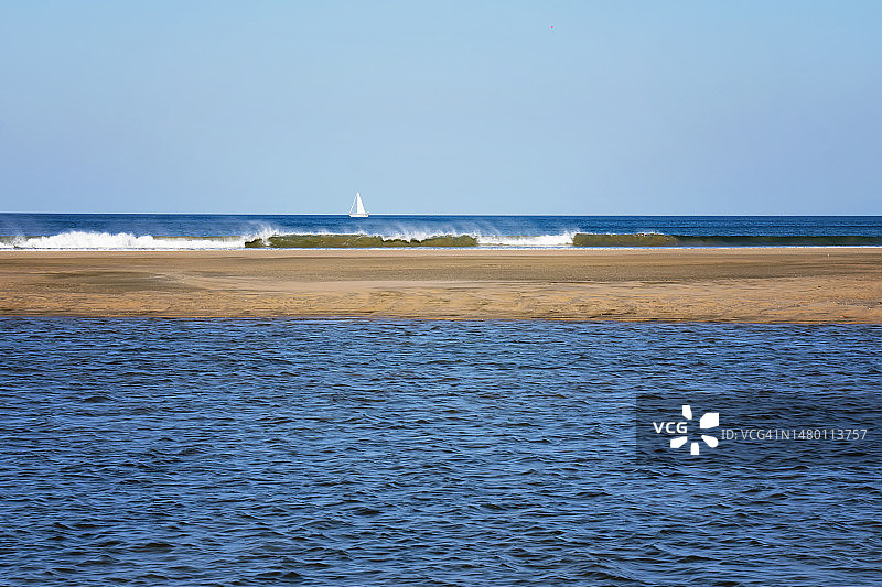 塔马林多海滩的温暖海滩风光 - 哥斯达黎加图片素材