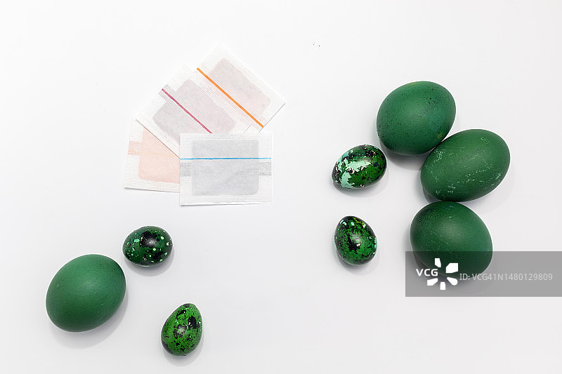 复活节彩蛋染色剂纸袋包装图片素材