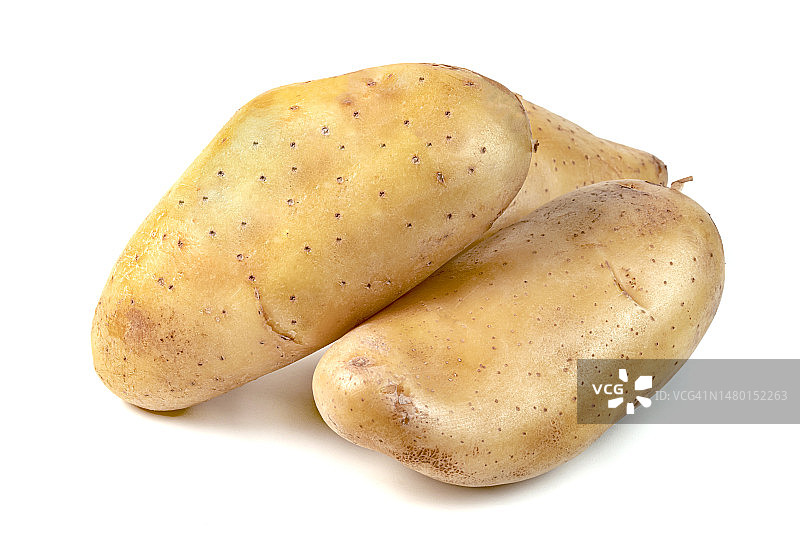 白色背景下的土豆，罗马尼亚克拉约瓦图片素材