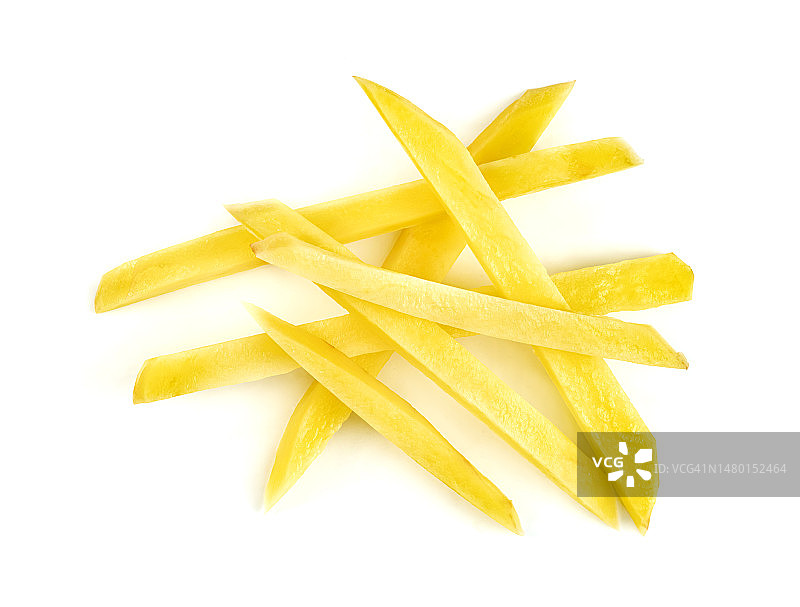 白色背景下的土豆棍，罗马尼亚克拉约瓦图片素材