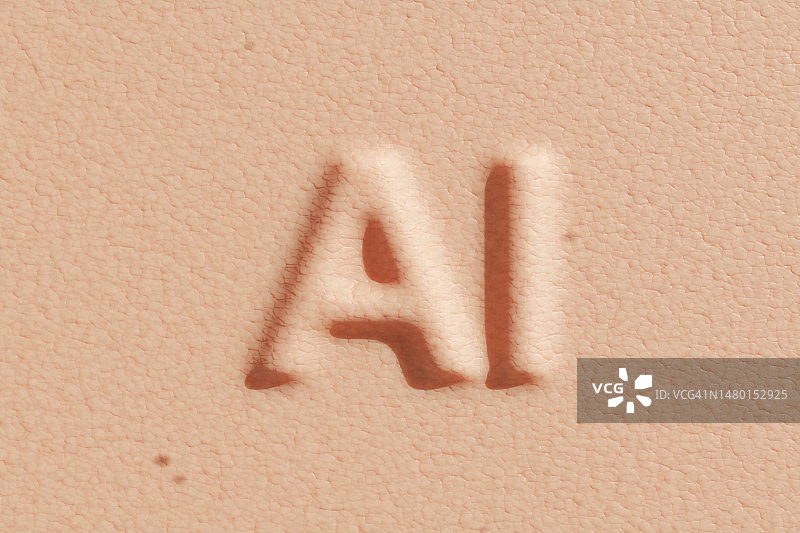 AI人工智能字母在人体皮肤下图片素材