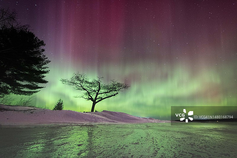 底特律角的北极光图片素材