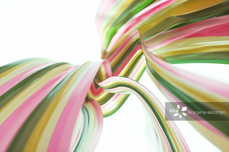 抽象彩色扭曲丝带图片素材