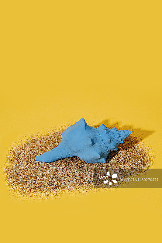 沙滩上的蓝色贝壳图片素材