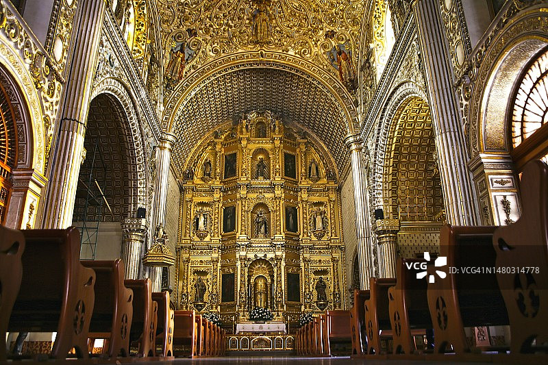 瓦哈卡圣母升天大教堂内部图片素材