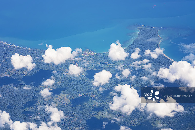 哥斯达黎加加勒比海海岸鸟瞰图片素材