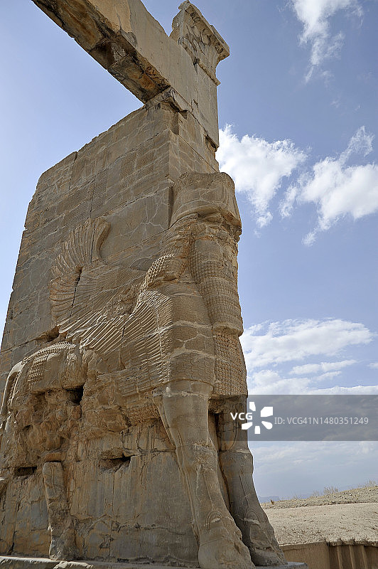 万国门，又称薛西斯门，位于伊朗波斯波利斯古城遗址图片素材
