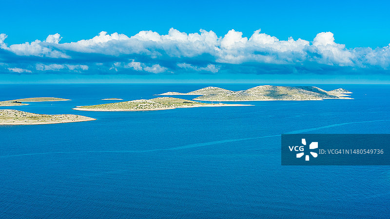 克罗地亚达尔马提亚科尔纳提群岛鸟瞰图片素材