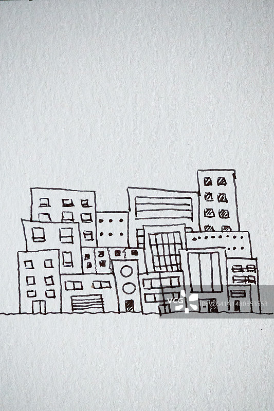 中国水墨风城市原创绘画图片素材