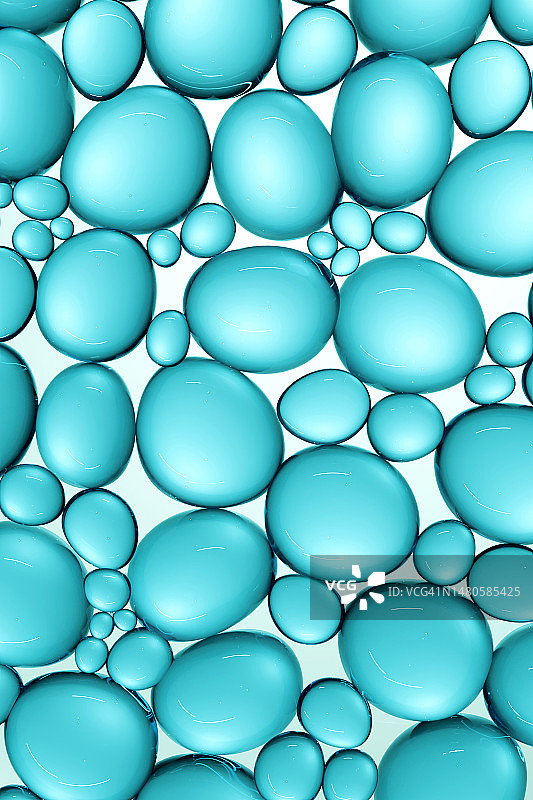 蓝色分子水滴3D气泡图案美容竖版背景化妆护肤品保健医药图片素材