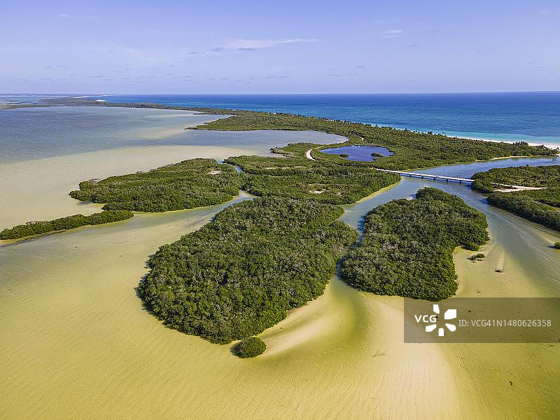 墨西哥希安卡安生物圈保护区航拍图片素材