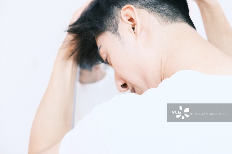 镜子前的特写图片素材