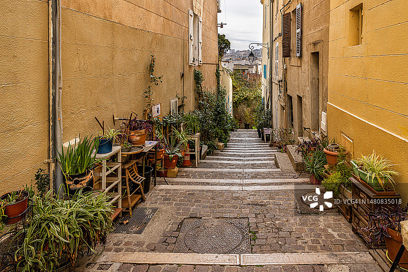马赛Le Panier区街景，法国图片素材