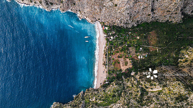 土耳其费特希耶厄吕代尼兹蝴蝶谷航拍图片素材
