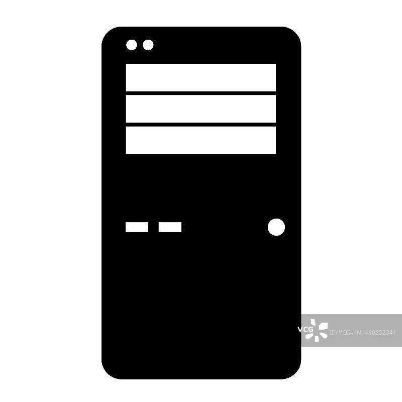 系统单元或个人电脑图标的简约插画图片素材